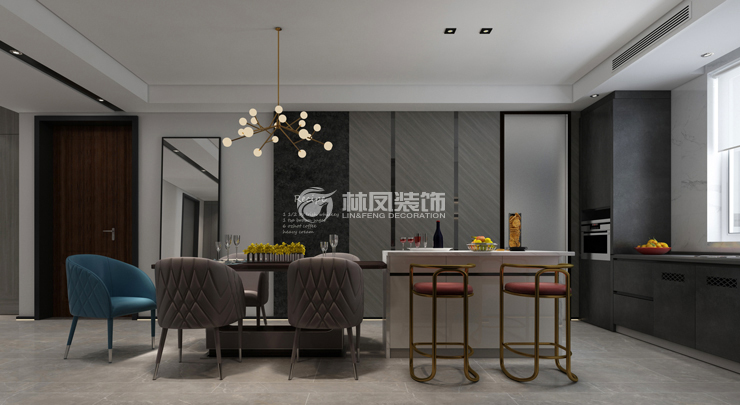 現(xiàn)代風(fēng)格實木餐桌裝修效果圖