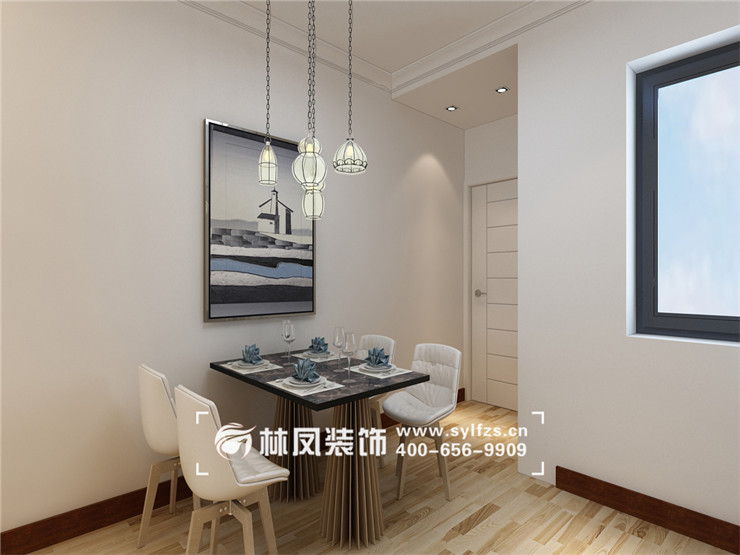 現代風格餐廳木地板鋪貼裝修效果圖