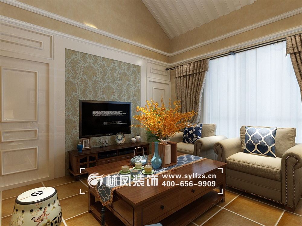 華潤橡樹灣-159平-美式風格-客廳 (2).jpg