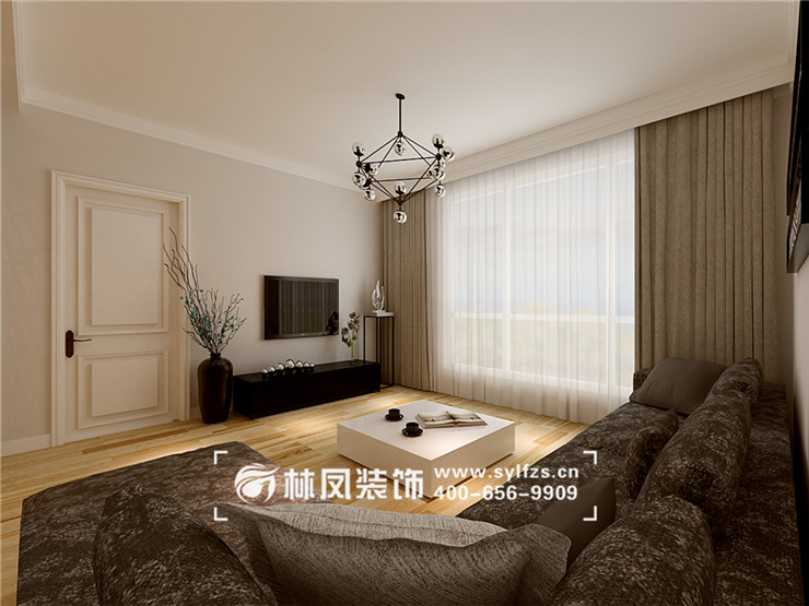 尤純博-保利五月花-簡約風格-133㎡-客廳電視背景墻.jpg
